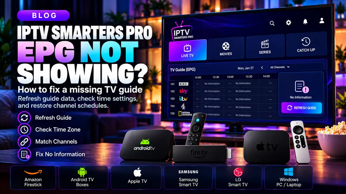 IPTV Smarters Pro EPG Not Showing? How to Fix a Missing TV Guide