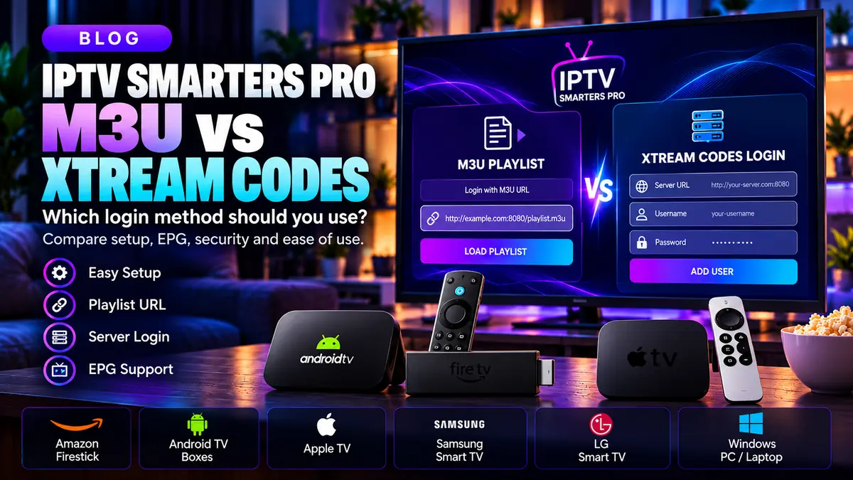IPTV Smarters Pro M3U vs Xtream Codes: Which Login Method Should You Use?