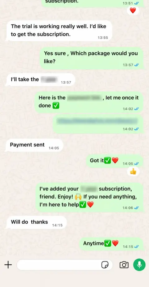 Customer WhatsApp review: “The trial is working really well. I’d like to get the subscription.”